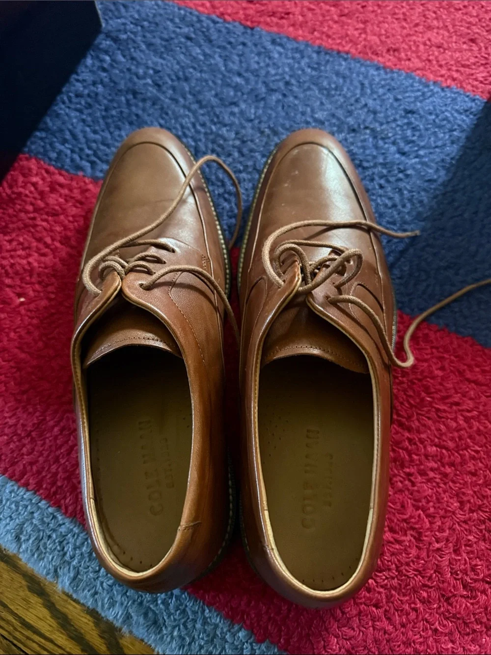 Cole Haan Men's Tan Leather Derby Oxfords